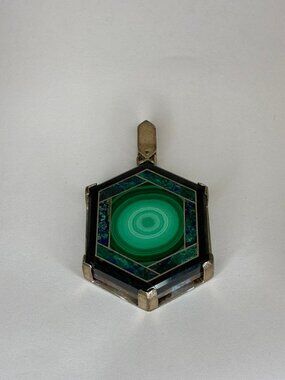 CUSTOM Intarsia gemstone pendant